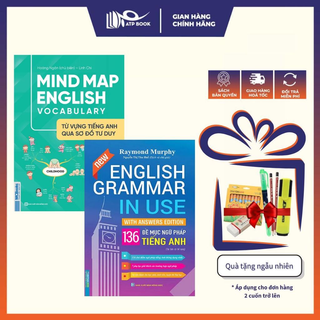Sách - Combo 2 Cuốn English Grammar In Use + Mind Map English Vocabulary