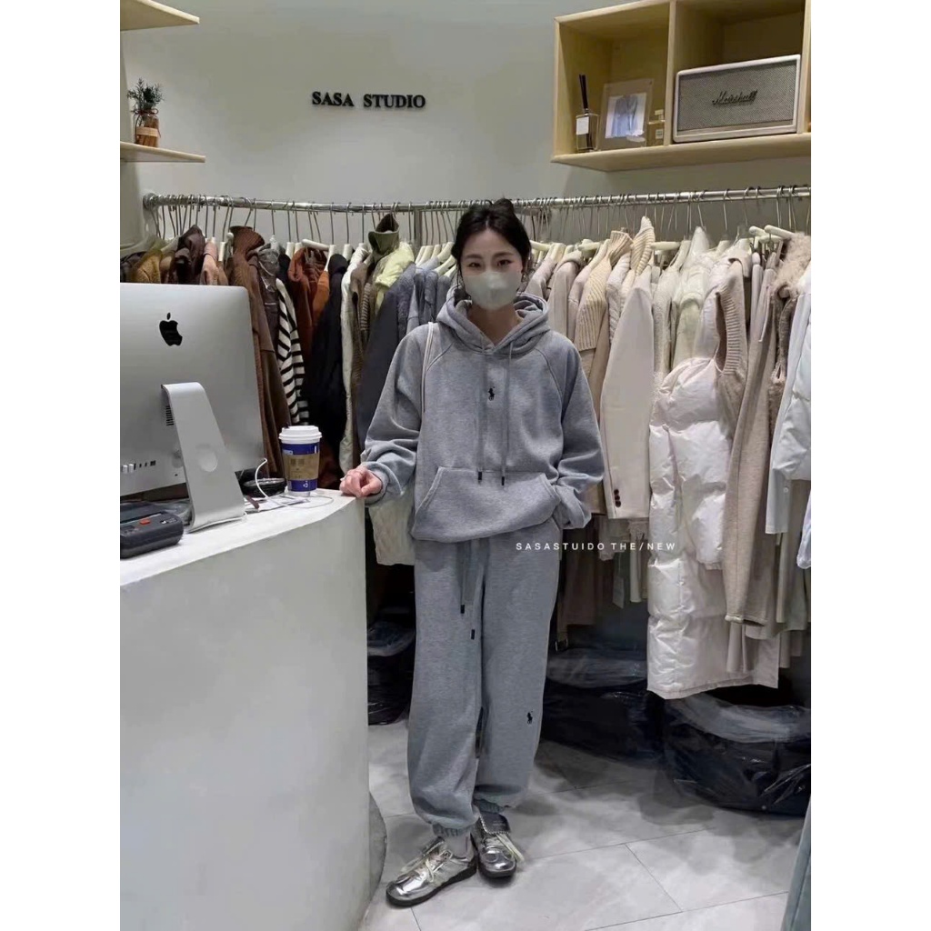 Bộ nỉ nữ có mũ chất vải nỉ bông 2 lớp cao cấp, Set đồ nữ trơn áo hoodie và quần trẻ trung CS045 | BigBuy360 - bigbuy360.vn