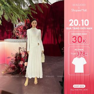 Váy thun Hana Dress HAGOO màu trắng kèm tag [V957]