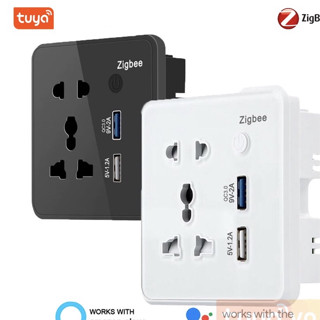 Ổ Cắm Âm Tường Hình Vuông Zigbee Tuya SHP-ZSW3