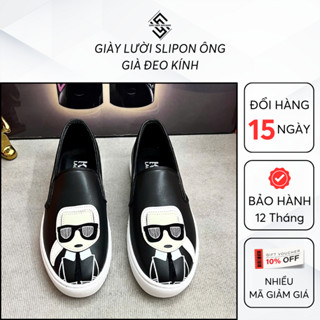  Giày Lười Nam Slipon Ông Già Đeo Kính Karl Cao Cấp Giày Slipon Nam Chất Liệu Da Đế Cao Su  SO98  