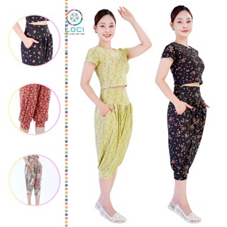 Set Alibaba Lửng Nữ - Quần Áo Tập Yoga, Múa, Zumba, Erobic, Chất Đẹp Co Giãn 4 Chiều  - Loci Shop