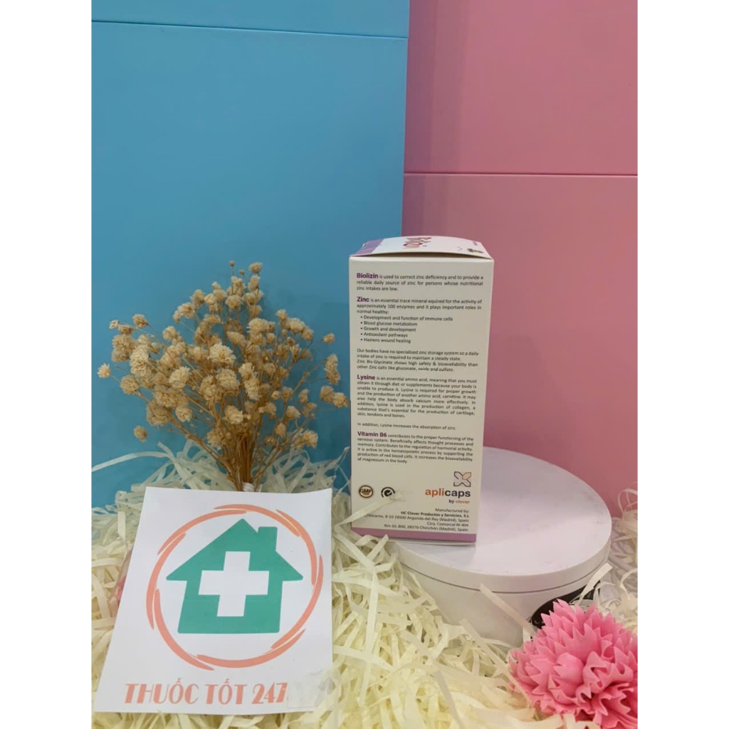 Kẽm cho bé, Kẽm hữu cơ Biolizin 50ml dạng siro vị đào, bổ sung Lysine B6 Giúp Bé Ăn Ngon Tăng Đề Kháng, bổ sung kẽm