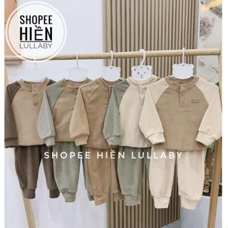 [Cookie/ Chính Hãng] Bộ quần áo dài tay Cookie chất liệu nỉ lông cho bé trai,bé gái