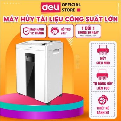 Máy Hủy Tài Liệu ET053 Công Suất Lớn Deli Cao Cấp, Máy Hủy Giấy Tờ Card CD Cho Doanh Nghiệp Công Ty