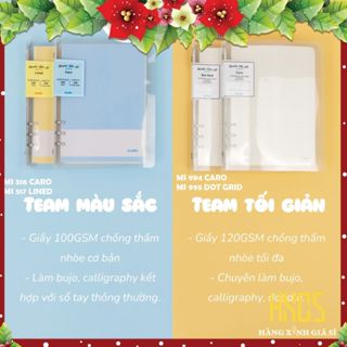 Sổ CÒNG KLONG A5 Caro-lined-Dash 100 tờ 100-120gsm 6 lỗ, HXGS binder, giấy refill A5 klong