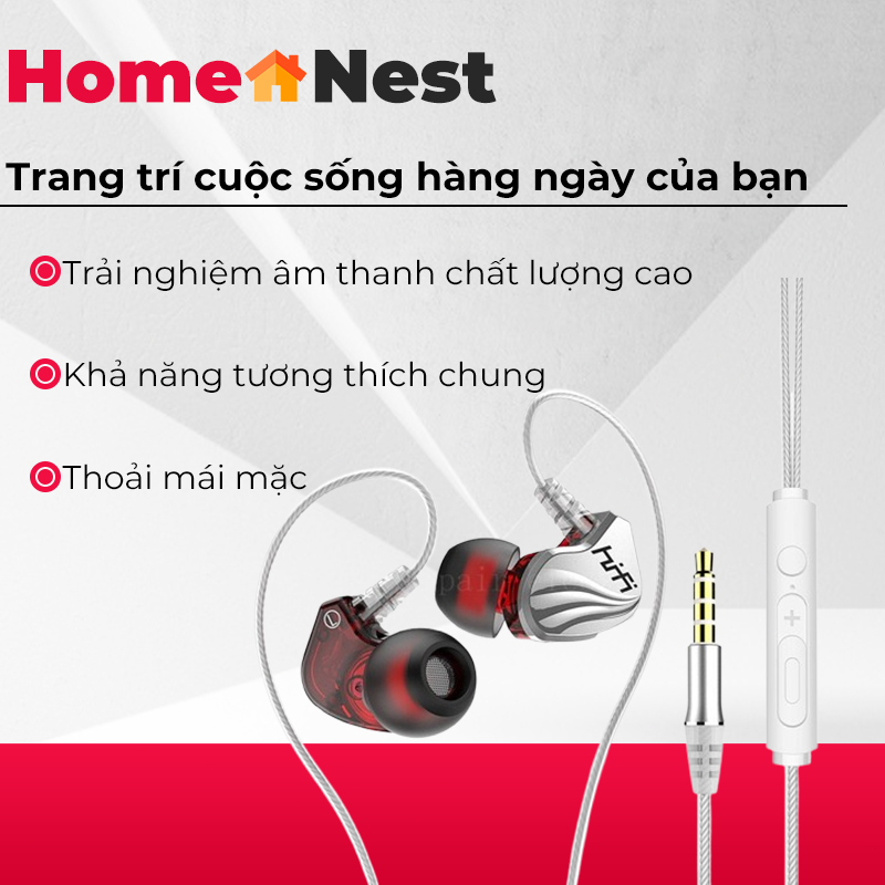 Tai nghe có dây Poermax S2000 chống ồn tốt âm thanh Hifi bass mạnh nghe nhạc chơi game ngon