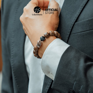 Vòng tay nam gỗ trầm hương đốt trúc tỳ hưu ngậm ngọc theo mệnh tài lộc sang trọng may mắn Udumbara
