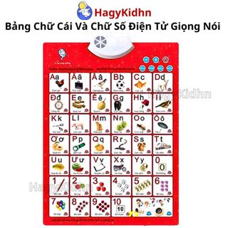 Bảng Chữ Cái Và Chữ Số Treo Tường Thông Minh Biết Nói Cho Bé Hagykidhn, Đồ Chơi Giáo Dục Trí Tuệ Bé