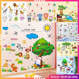  SALE hình dán cho bé tranh dán tường cho bé trai bé gái học các con vật trang trí phòng bé 