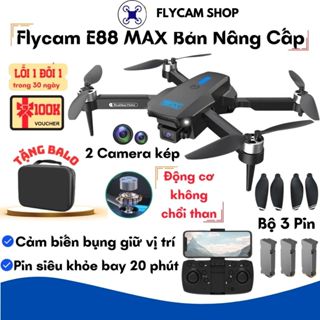 Flycam mini giá rẻ E88 E99 E100 Pro Max, Máy bay điều khiển Bản nâng cấp mới nhất, Flycam siêu sáng