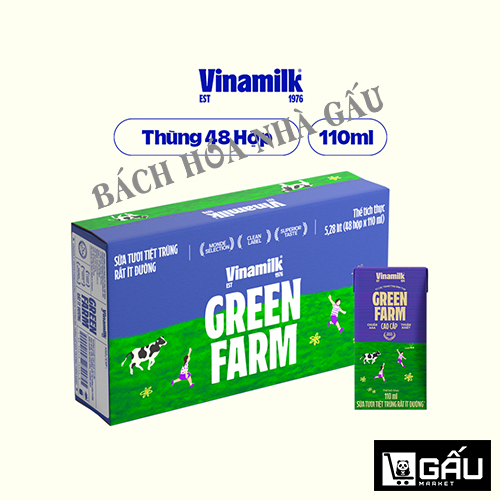 Sữa Tươi Tiệt Trùng Vinamilk Green Farm 110ml (Thùng 48 hộp)