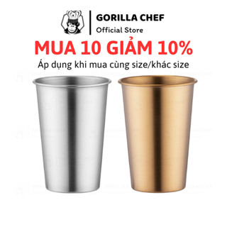 Ly inox 304 kiểu Hàn Quốc GORILLA CHEF đơn giản và an toàn cho sức khỏe 260-600ml