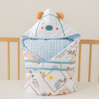 Túi Ngủ Chăn Choàng Ủ Chần Bông Sơ Sinh YeeHoo Lót Nhung Hạt Dày Dặn Giữ Ấm Cho Bé Kích Thước 90 x 90 cm