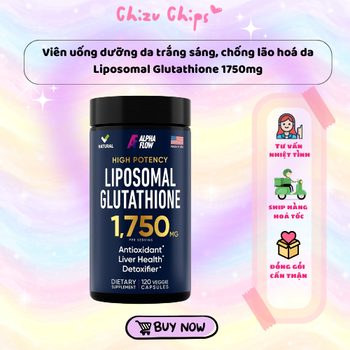 Viên uống dưỡng da trắng sáng, chống lão hoá Liposomal Glutathione 1750mg 120 viên