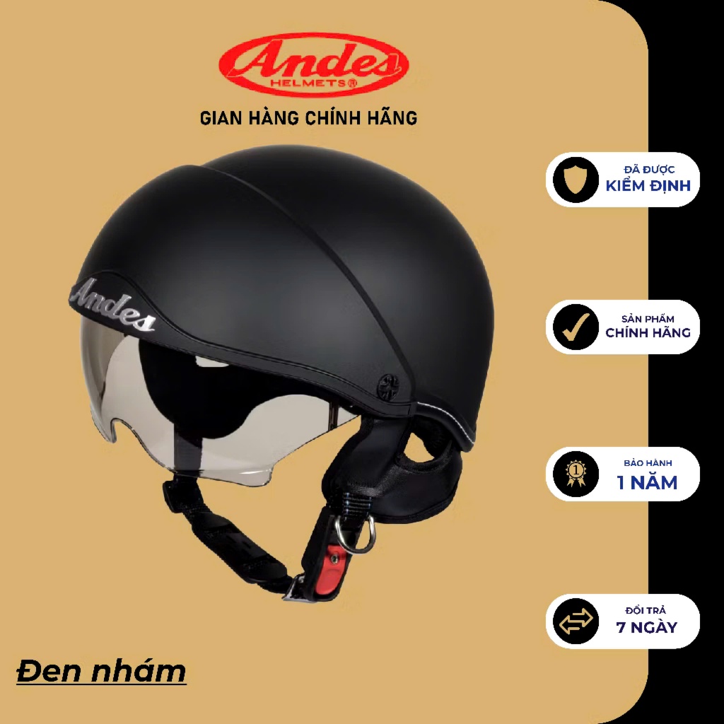 Nón Bảo Hiểm ANDES 139 Kính Giấu