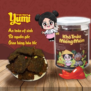 Khô trâu miếng mềm chua cay Yumi đồ ăn vặt thịt trâu khô nguyên miếng thật chanh ớt thơm ngon