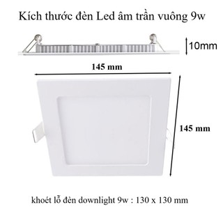 Đèn Led âm trần Downlight vuông 9w Silamp