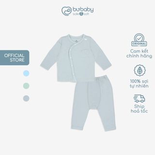Bộ dài tay sơ sinh cài lệch sợi tre mềm mịn - Bambus BBB110701 | Quần áo BU Baby chính hãng
