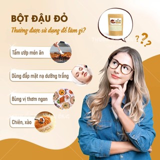 Bột đậu đỏ 100g, rang thơm, nghiền mịn, nguyên chất, bột đắp mặt dưỡng trắng, dưỡng ẩm da