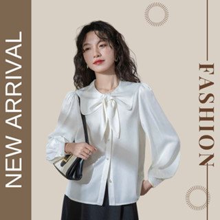 Áo Sơ Mi Công Sở Chất Lụa Ngọc Trai Cổ Nơ Mềm Mịn Sang Trọng Dễ Mặc Dễ Phối Đồ VPT14