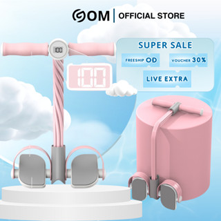 Dây Kéo Bàn Đạp Tập Bụng 6 Ống Cao Su Chắc Chắn, Dây Kháng Lực Tập Cơ Bụng Gym Yoga Thể Dục Tại Nhà Có Đồng Hồ Đếm Rep