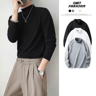 Áo giữ nhiệt   nam tay dài lót nỉ lông cừu chất thun cotton co giãn đa chiều mềm mị không bai nhão, áo thun nam có cổ