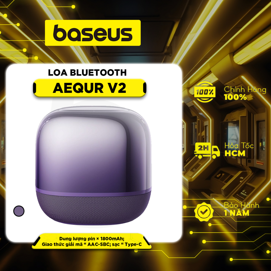 Loa Bluetooth Baseus AeQur V2 Wireless Speaker Midnight Âm Thanh Sống Động