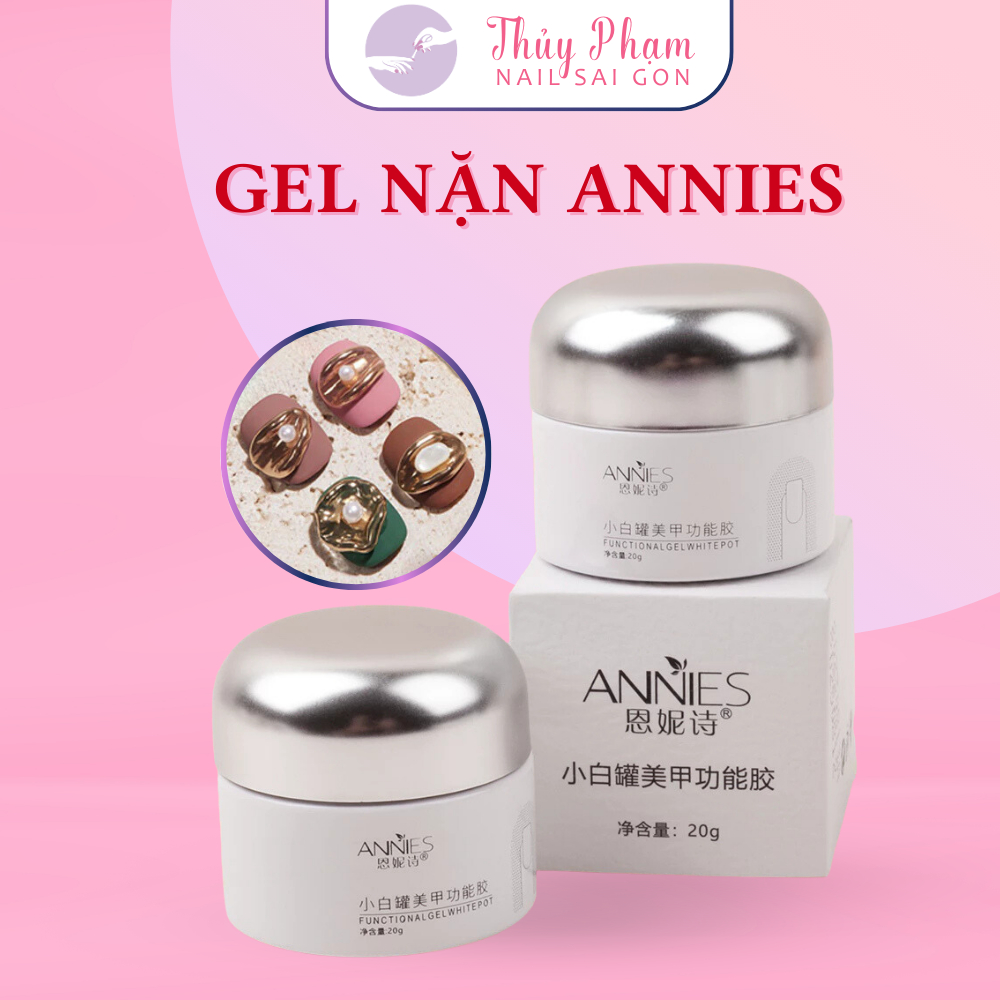 Gel Nặn Annies không bết dính 20g, Gel vẽ nổi, Gel thủy tinh - Trắng, Trong - Đồ Nail Thủy Phạm