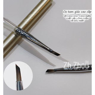 Cọ tam giác đầu chéo, đầu xéo lông chùm, đầu nhỏ lông mềm, cọ vẽ dải lụa, bướm, hoa, lá