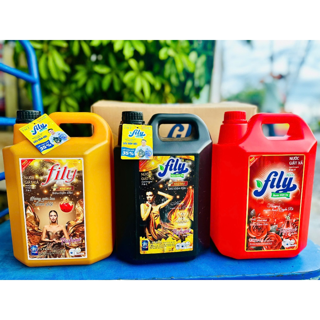 Nước giặt xả cao cấp 5in1 Fily max hương nước hoa Pháp 5l siêu đậm đặc