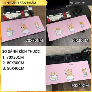 Miếng Lót chuột chống nước cỡ lớn Doraemon 80x30cm và 90x40, dày 3mm, có bo viền