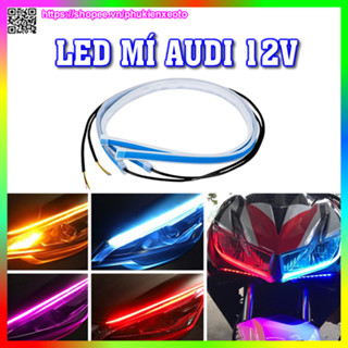 Đèn Led mí Audi hiệu ứng xếp gạch 2 chế độ xi nhan chạy đuổi Demi bọc Silicon chống nước 12v