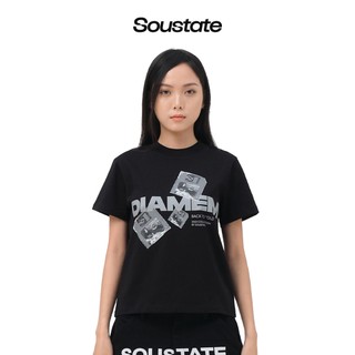 Áo Thun Babytee Diamem 100% Cotton (Đen) - SOUSTATE Chính Hãng