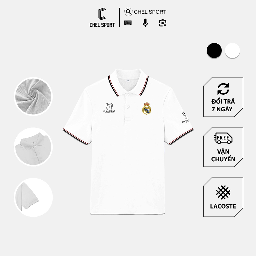 Áo polo 2V Real Champions UCL