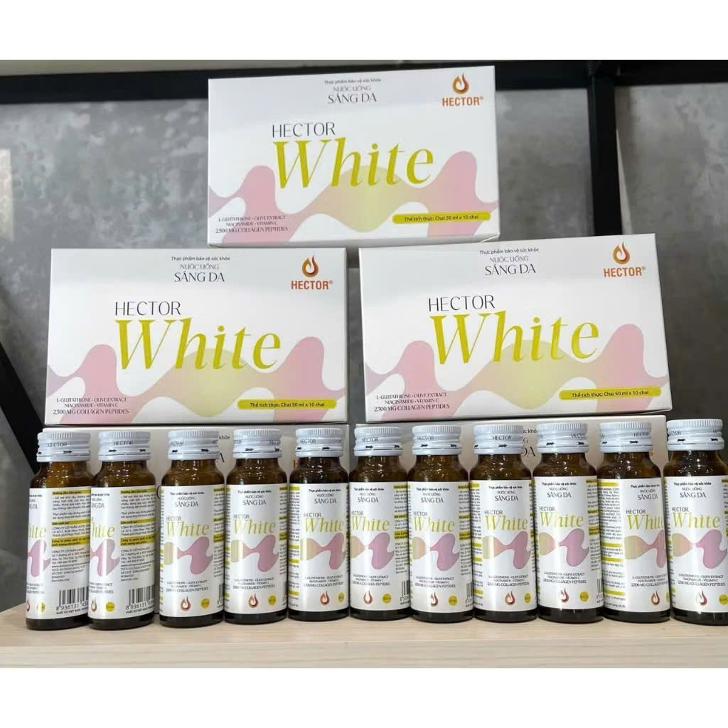 (10 Chai/ Hộp) Hộp Nước Uống Hector White Collagen Đông Trùng Hạ Thảo