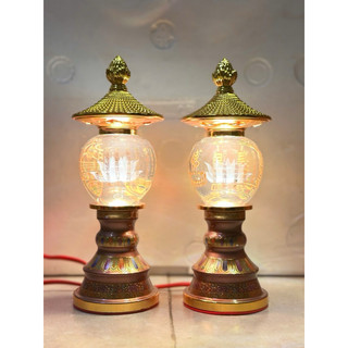 ĐÈN THỜ PHÚ QUÝ PHA LÊ 892 CAO 21.5CM ( GIÁ SHOP BÁN 1 CẶP )