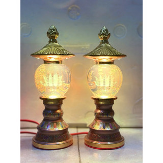 ĐÈN THỜ PHÚ QUÝ PHA LÊ 892 CAO 21.5CM ( GIÁ SHOP BÁN 1 CẶP )