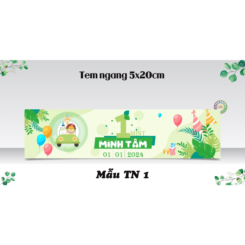 Tem Dán chai nước suối thôi nôi