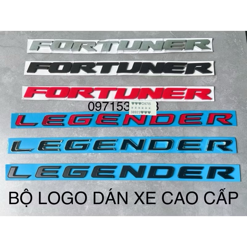 LOGO CHỮ FORTUNER LEGENDER CAO CẤP GIÁ RẺ 3 màu