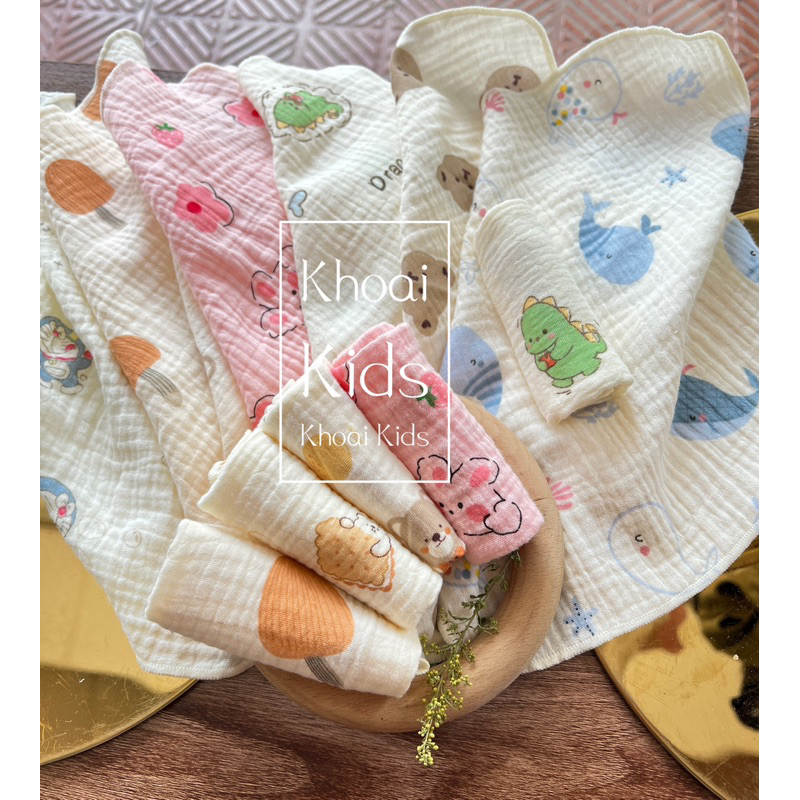 Combo10-20-30 khăn sữa 2 lớp Xô Muslin mềm mại ,thấm hút tốt cho bé