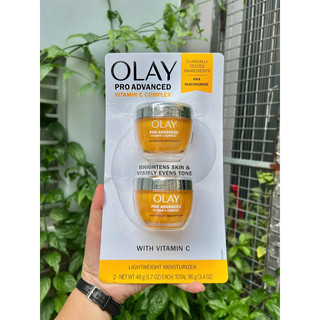   mua tại Mỹ  Set 2 Kem Olay Pro Advanced Vitamin C+Peptide 24 chống lão hóa+ sáng da 25% 48gx2 hủ.màu vàng 