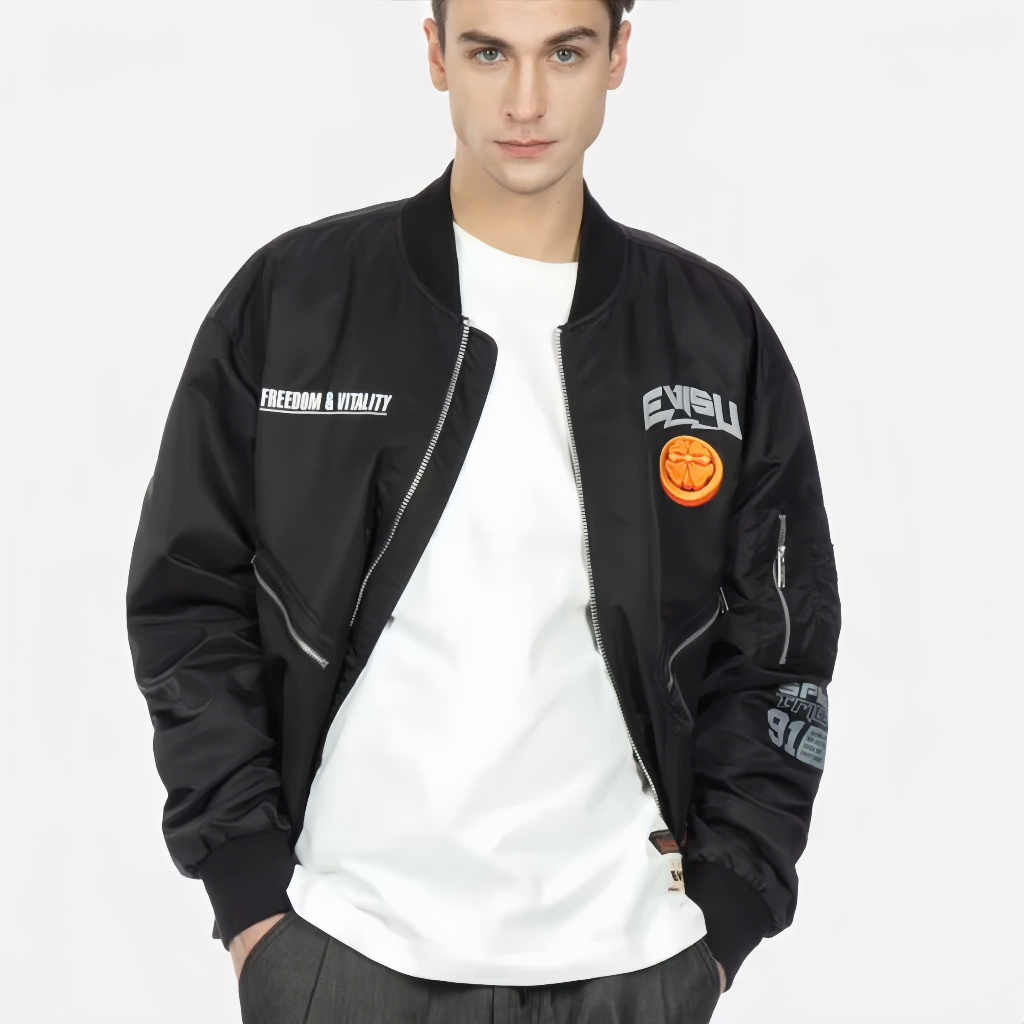 [ CHÍNH HẪNG ] ÁO KHOÁC THỜI TRANG EVISU ĐEN