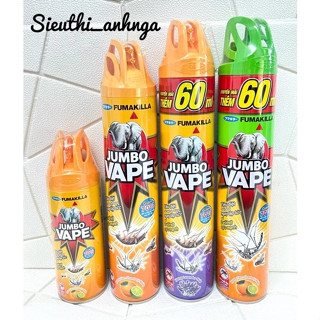 Bình Xịt Muỗi/Côn Trùng Jumbo Vape 600ml Hương Cam Chanh/laveder/không mùi