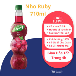 [Sỉ/Lẻ] 710ml - Siro Nho Ruby - Có Nho Cô đặc - Syrup Grape- Freshy - Nguyên Liệu Pha Chế Thái Lan- Baristhing Rey Cafe