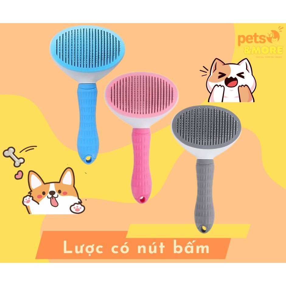 Lược chải lông cho mèo cao cấp có nút bấm đẩy lông