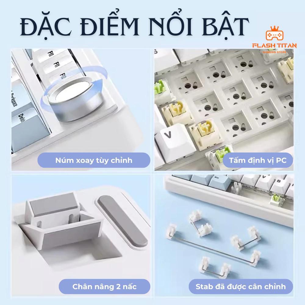 Bàn phím cơ không dây AULA F75 - Phiên bản mạch xuôi - 3 mode kết nối - Hotswap - Có núm xoay | BigBuy360 - bigbuy360.vn