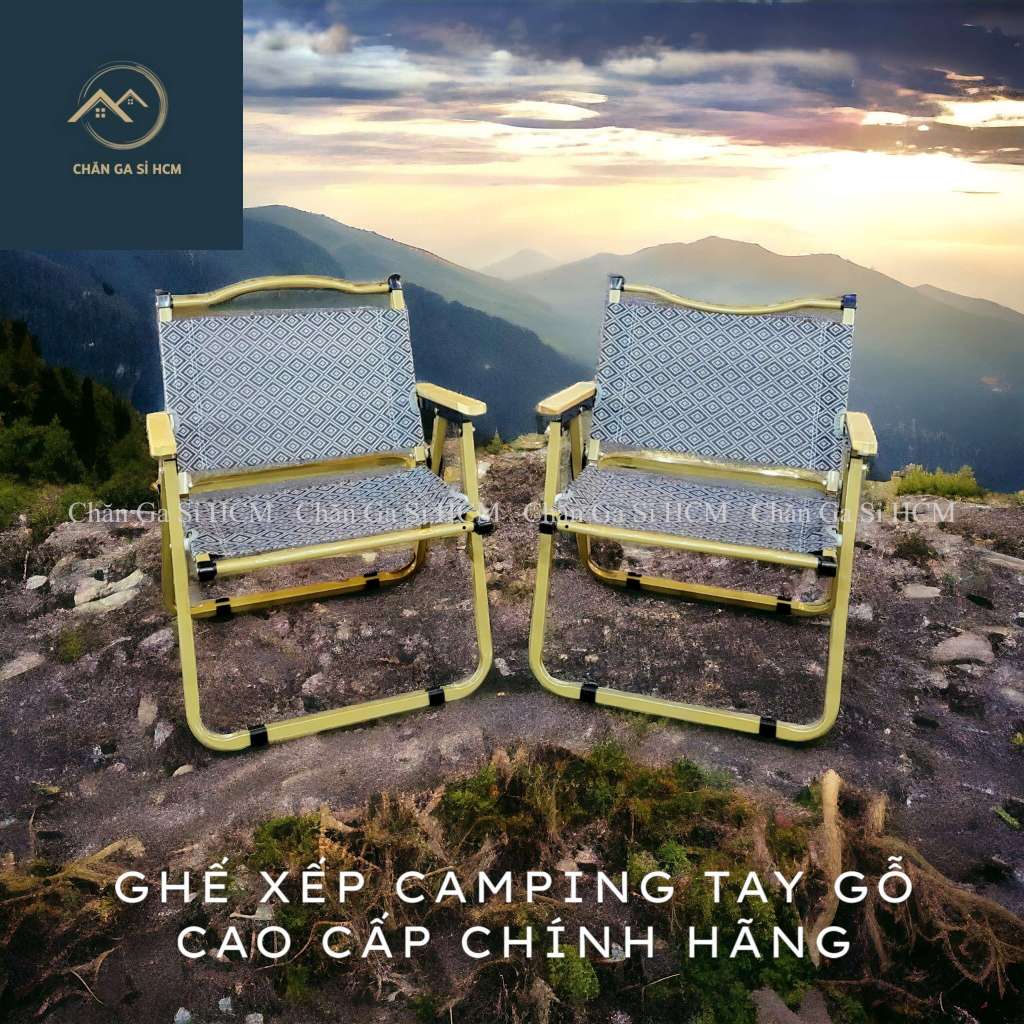 🌄MẪU MỚI🌄 Ghế Xếp Camping, Cà Phê, Du Lịch Xếp Gọn Tay Ghế Phối Gỗ Tự Nhiên, Bền Chắc _ Chính Hãng | BigBuy360 - bigbuy360.vn