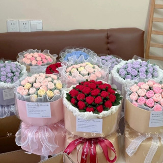  Bó hoa hồng mini móc bằng len handmade tặng người yêu crush nhân dịp valentine 