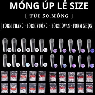 Móng úp nhám HSM hộp 500móng móng dẻo chuẩn form.